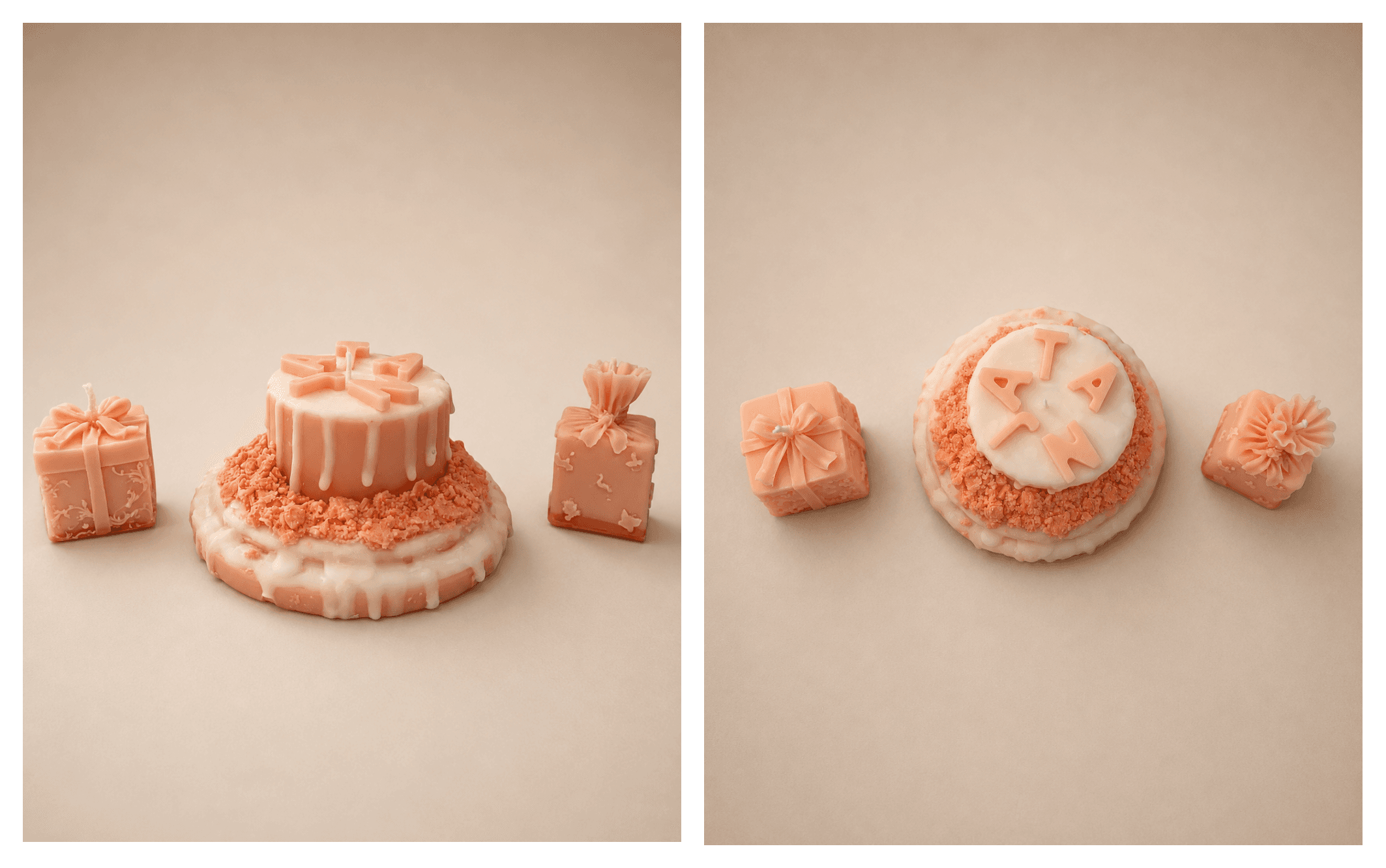 Custom personalized name cake candle with gift box candles